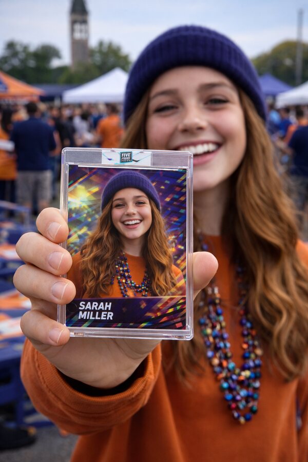Five Four Press printing custom trading cards live at an event